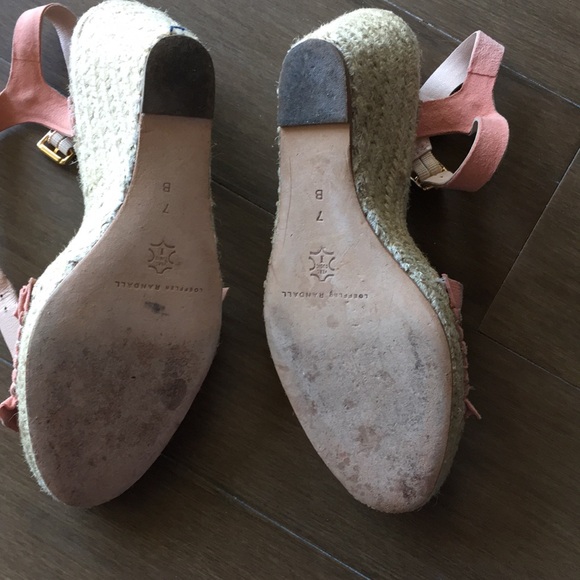 Loeffler Randall Gabby pink ruffle wedge espadrilles 7 - Picture 8 of 9